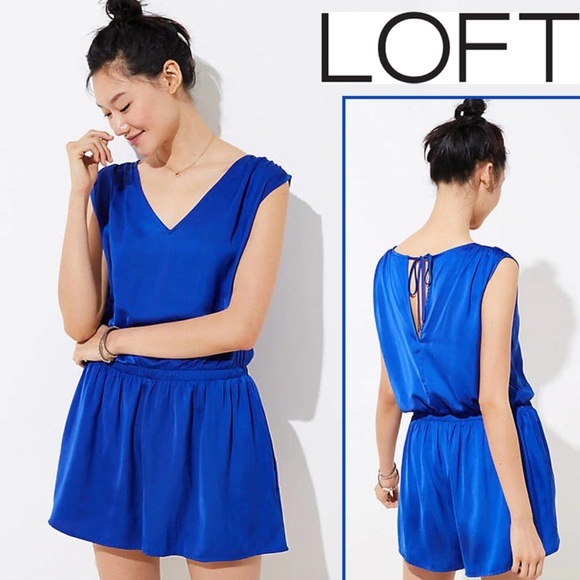 LOFT Pants - Loft Tie Back Romper blue size Medium, Large NWT